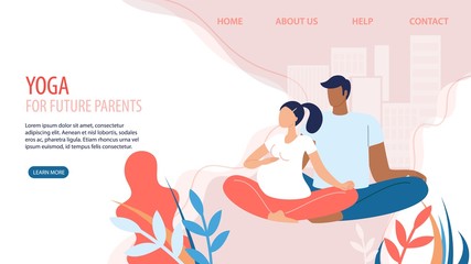 Yoga for Future Parents Flat Vector Website