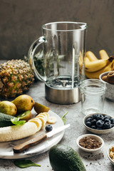 Making a healthy smoothie. Healthy clean breakfast.