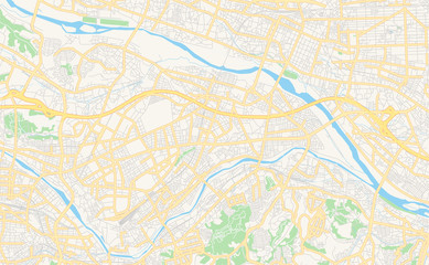 Fototapeta na wymiar Printable street map of Hino, Japan