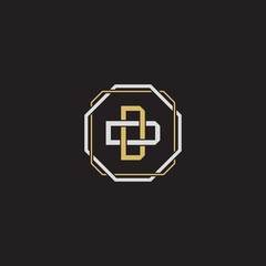 Obraz premium DD Initial letter overlapping interlock logo monogram line art style