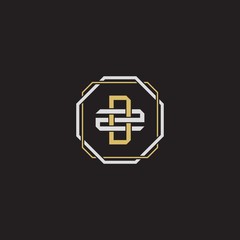Obraz premium DZ Initial letter overlapping interlock logo monogram line art style