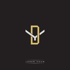 Obraz premium DY Initial letter overlapping interlock logo monogram line art style