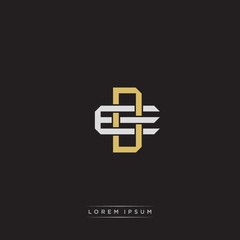 Obraz premium DE Initial letter overlapping interlock logo monogram line art style