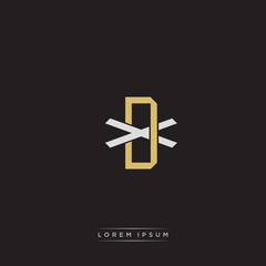 DX Initial letter overlapping interlock logo monogram line art style
