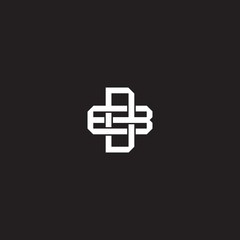 DB Initial letter overlapping interlock logo monogram line art style