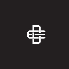 DE Initial letter overlapping interlock logo monogram line art style