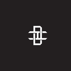 DI Initial letter overlapping interlock logo monogram line art style