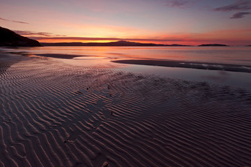 Coldbackie bay painted in red