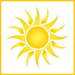 Vector absatract yellow sun symbol.