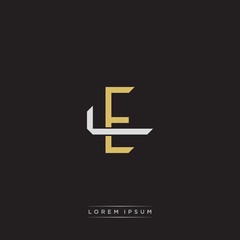 EL Initial letter overlapping interlock logo monogram line art style