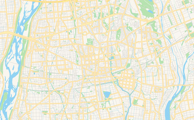 Printable street map of Iwata, Japan