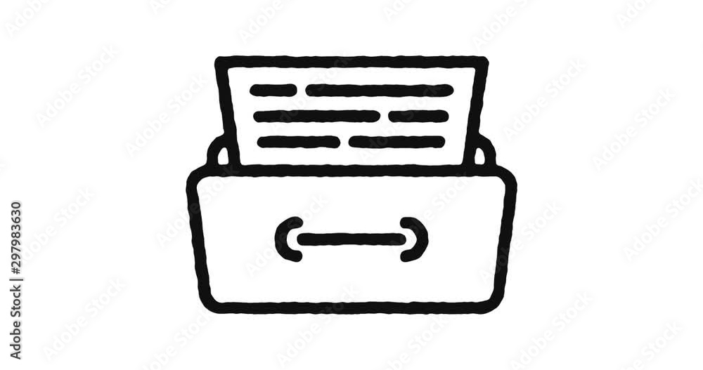 Poster archive outline icon animation footage/video. hand drawn like symbol animated with motion graphic, c