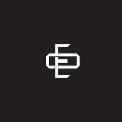 EO Initial letter overlapping interlock logo monogram line art style