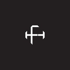 FH Initial letter overlapping interlock logo monogram line art style
