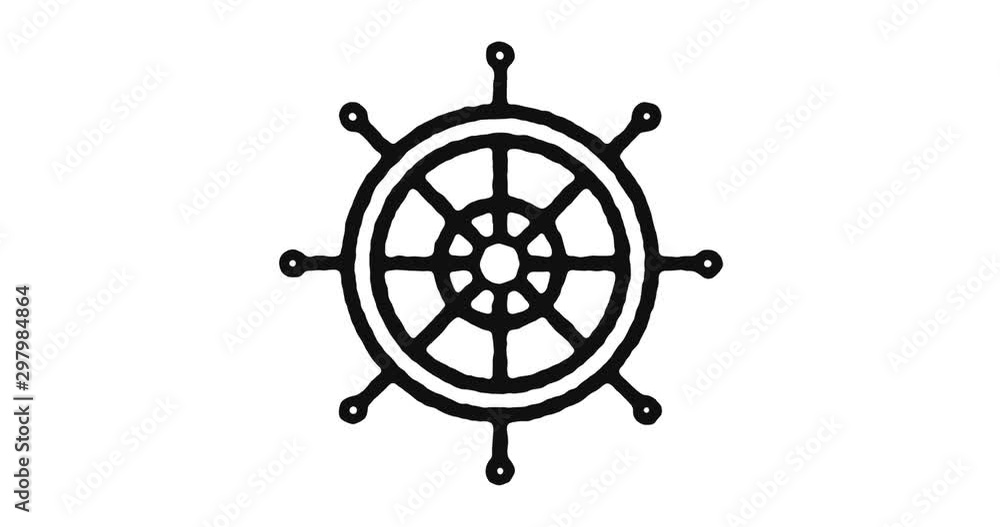 Poster yacht outline icon animation footage/video. hand drawn like symbol animated with motion graphic, can