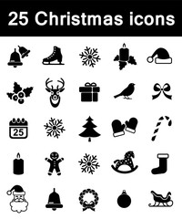 Christmas flat vector icons set