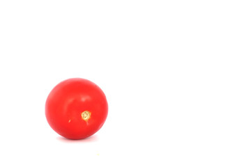 A tasty red tomato on its side