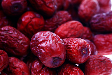 Red on a white background