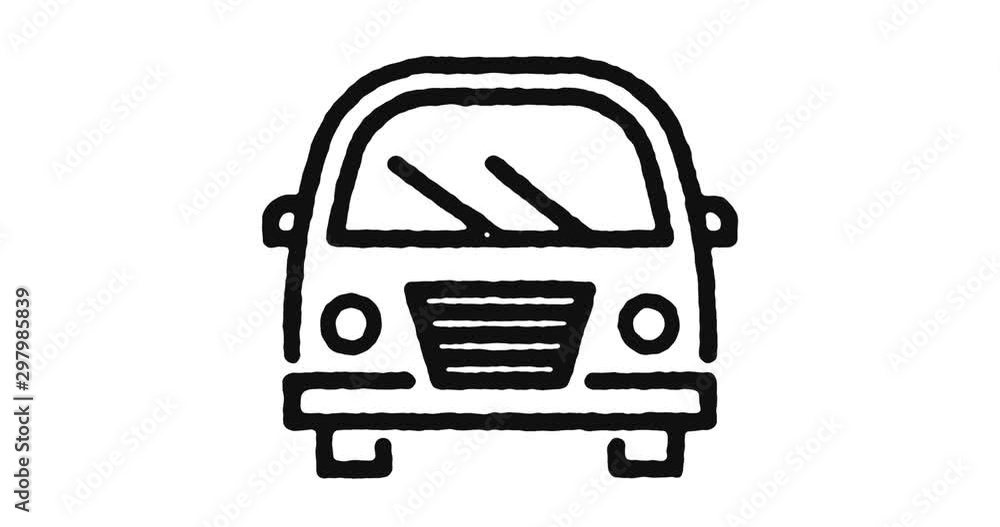 Poster car outline icon animation footage/video. hand drawn like symbol animated with motion graphic, can b