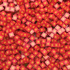 Kyrgyz Republic national flag 3D blocks background. 3D illustration