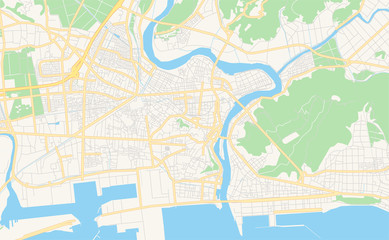 Fototapeta na wymiar Printable street map of Ishinomaki, Japan