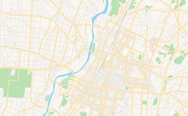 Fototapeta na wymiar Printable street map of Oyama, Japan