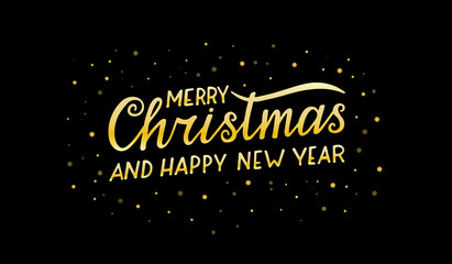 Hand sketched lettering typography Merry Christmas.