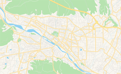 Printable street map of Ueda, Japan