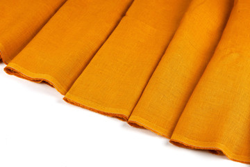 Orange fabric with folds background