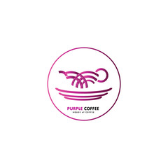 modern purple color coffee logo for your brand