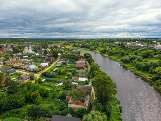 Aerial view of the Torzhok, Tver oblast, Russia.