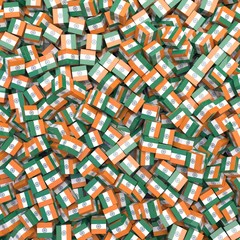 Republic of India national flag 3D blocks background. 3D illustration