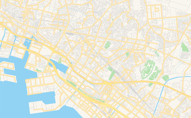 Printable street map of Narashino, Japan