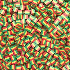 Fototapeta premium Republic of Mali national flag 3D blocks background. 3D illustration