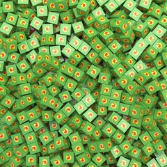 Republic of Zaire national flag 3D blocks background. 3D illustration