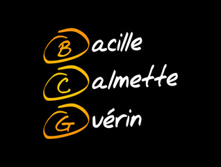 BCG - Bacillus Calmette-Guerin acronym, concept background