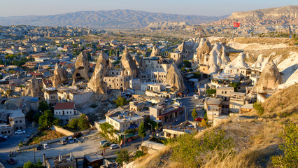 Fototapeta premium Sunset panoramic view of the Valleys in Cappadocia, Turkey