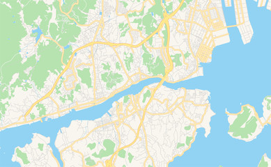 Fototapeta premium Printable street map of Onomichi, Japan