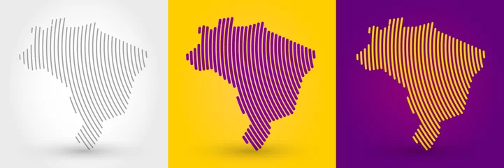 Fotobehang Striped map of Brazil © mdesignstudio