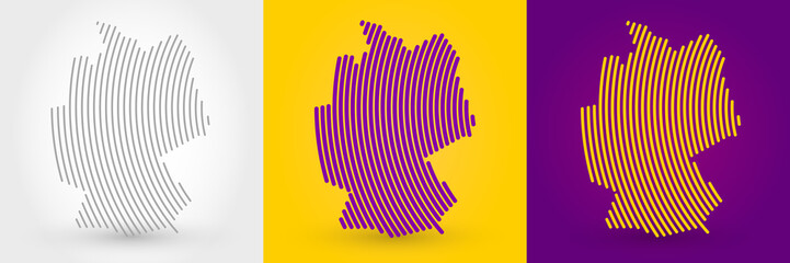 Striped map of Germany