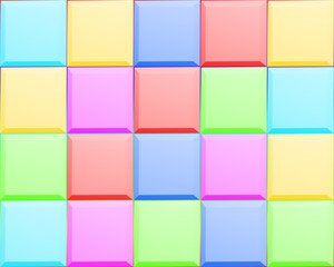 3d multi colors sqaure background . 3D render