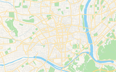 Fototapeta premium Mapa ulic do wydrukowania w Izumo w Japonii