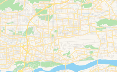 Fototapeta na wymiar Printable street map of Kakamigahara, Japan