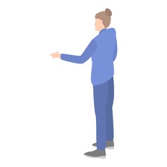 Woman farmer icon. Isometric of woman farmer vector icon for web design isolated on white background