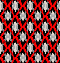 Japanese Red Diamond Geometric Seamless Pattern