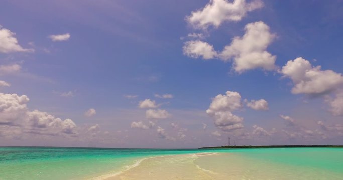 uninhabited islands sandbank Tupai Heart Coral Reef Atoll In French Polynesia