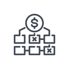 Investment plan line icon. Money earning strategy vector outline sign.