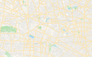 Printable street map of Musashino, Japan