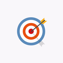 Goal, target icon. Vector illustration, flat design