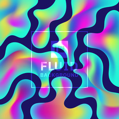 Fototapeta premium Abstract trendy fluid shape vibrant gradient colors background.